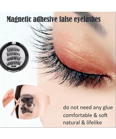 Dual Magnetic Eyelashes Kit - Natural Look, Reusable Fake Lashes - No Glue Needed - 3D False Eyelashes - Magnetic Lashes Extension Kit - Buy Online on SooperMarket.com