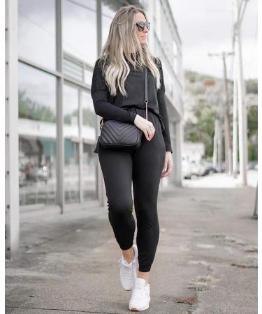 PRETTYGARDEN Women's 2023 Fall Two Piece Outfit - Long Sleeve Crewneck Pullover Top and Pants Set - Sweatsuit Tracksuit - Black (Large) - Buy Online on SooperMarket.com