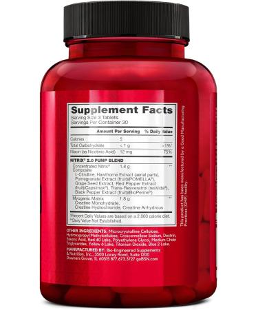 BSN Nitrix 2.0 - Unflavored Nitric Oxide Precursor Tablets - 90 Count - Buy Online on SooperMarket.com