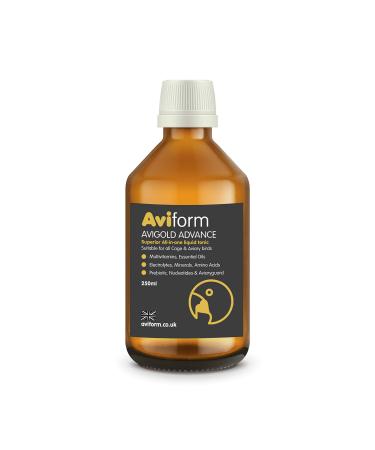 Avigold Advance Daily All-in-one Liquid Cage and Aviary Bird Tonic - Bird Multivitamin Essential Oils Electrolytes Minerals Amino Acids and Aviaryguard. Suitable for All Cage and Aviary Birds (250ml)