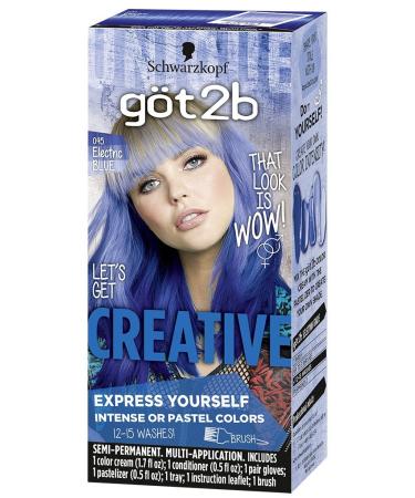 Got2b Creative Semi-Permanent Hair Color 095 Electric Blue 095 Electric Blue 1 Ounce (Pack of 1)