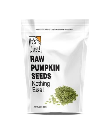 It's Just - Pumpkin Seeds (Pepitas) 1.88lb, No Shell, Raw Unsalted or Dry Roasted with Sea Salt, Keto Friendly Snacking, Non-GMO, Packed in USA (Raw / Unsalted)