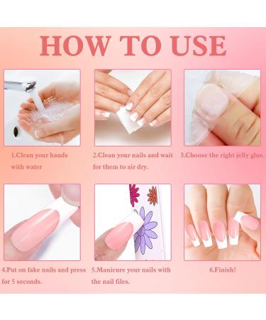 360 Pieces French Tip False Nails - Acrylic Full Cover Press-On Long Nail Tips | Nude Color Fake Nails for Women & Girls | Nail Art Manicure Decorations - Buy Online on SooperMarket.com