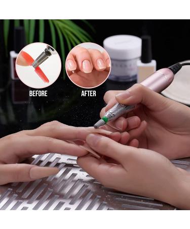 Makartt Rechargeable Nail Drill Electric File Pink Stephanee 35000RMP Professional Kit for Acrylic Nails & Poly Gel - B-18 - Buy Online on SooperMarket.com