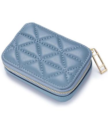Travel Makeup Bag & Lipstick Case with Mirror - Mini Cosmetic Jewelry Box - Perfect New Year Gift - Blue - Buy Online on SooperMarket.com