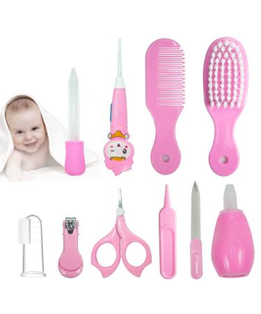 RoseFlower Baby Healthcare and Grooming Kit 9 in 1 Baby Item Newborn Essentials Nursery Care Set Include Finger Toothbrush Nail Trimmer Ear Cleaner - Baby Product for Infant Toddlers Boys Girls Kids #8