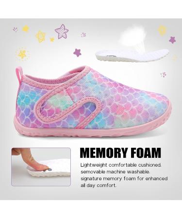 Kids Lightweight Water Shoes | Quick Dry Sneakers for Beach/Swimming | 6.5-7 Toddler Pink Scales - Buy Online on SooperMarket.com
