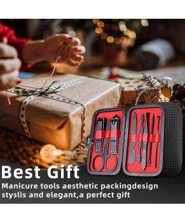 RedFlow 8 in 1 Manicure Set - Travel Nail Clipper Kit for Fingernails & Toenails | Premium Pedicure Tools (Black - Buy Online on SooperMarket.com