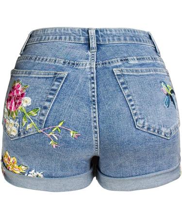 COMLIFE Women's Irregular Denim Shorts with Tassels | Mid Waisted | Blue-sl095 - Buy Online on SooperMarket.com