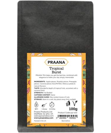 PRAANA TEA Tropical Burst Fruit Tea 100 g - Buy Online on SooperMarket.com