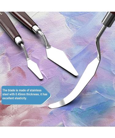 8 Pack Stainless Steel Painting Knife Set with Wood Handle - Professional Palette Knives Spatula for Oil Paint Canvas Artists Beginners - Buy Online on SooperMarket.com