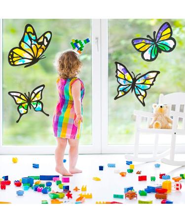9-Piece Butterfly Suncatcher Craft Kit with 12 Colors Tissue Paper - Kid-Friendly DIY Window Art & Party Favors - Buy Online on SooperMarket.com