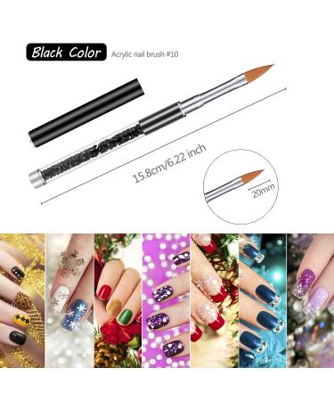 5 Piece Rhinestone Nail Brush Set with Metal Handle for Salon Quality 3D Nail Art - Sizes 4, 6, 8, 10, 12 - Buy Online on SooperMarket.com