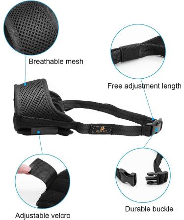 Pubiao Nylon Mesh Dog Muzzle - Breathable Soft Guard for Biting & Chewing - Adjustable Anti-Barking Puppy Muzzle (Black L) - Buy Online on SooperMarket.com