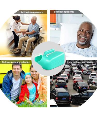 Male Urinal Bottle Thick Portable urinals for Men Pee Bottles with Lid 32oz./1000mL Spill Proof Urinal Bottle for Hospital Car Travel outdoor Emergency Camping Elderly & Incontinence(2PACK) - Buy Online on SooperMarket.com