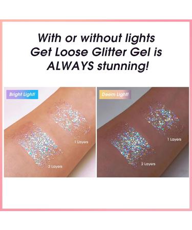 MIELIKKI Glitter Gel for Face & Body | Holographic Sparkling Shimmer Gel | Festival Rave Makeup & Accessories | Reflective Diamond Pigment for Eyes Lips Hair & Nails #02 - Buy Online on SooperMarket.com