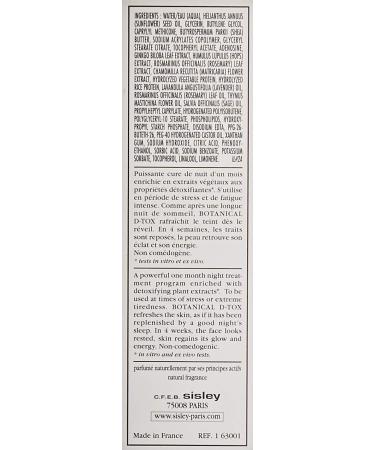 Sisley Paris Botanical D-Tox Detoxifying Night Treatment - 1.05 oz | Best International Shipping - Buy Online on SooperMarket.com