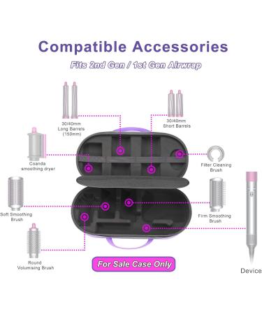RLSOCO Hard Case for Dyson Airwrap/New Dyson Airwrap Multi- Styler Complete & Complete Long HS05 HS01-Fits for 4pcs Long Barrels or Short Barrels - Purple (Case only Hair Styler is not Included) - Buy Online on SooperMarket.com