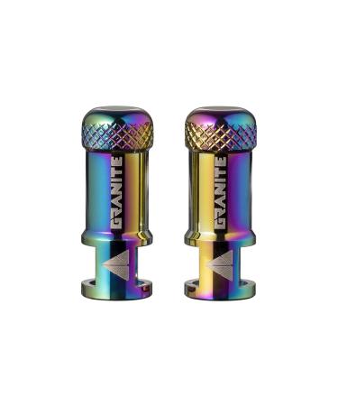 Granite Juicy Nipple Valve Cap with Valve Core Removing Function, Bike Tire Caps Dust Covers (Oil Slick)