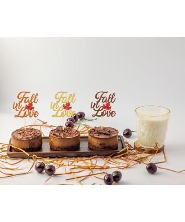 Moitkptt 24PCS Fall in Love Cake Topper Fall Theme Party Decorations Bridal Shower Cupcake Picks Engagement Cake Decorations Wedding Anniversary Bridal Shower Party Decorations (mixed A) - Buy Online on SooperMarket.com