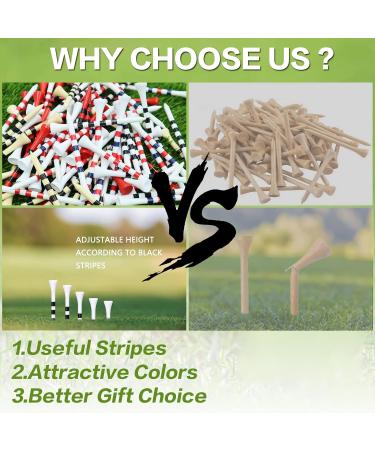 FINGER TEN Golf Tees Wooden Bamboo 3 1/4 & 2 3/4 Inch Durable Biodegradable Colored Tee Pack - 120 Count - White & Black - Buy Online on SooperMarket.com