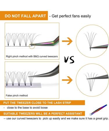5D-0.07C-15mm Short Stem Premade Fan Eyelash Extensions - B&Q LASH 5D-C-0.07 15mm Russian Volume Lashes - Buy Online on SooperMarket.com