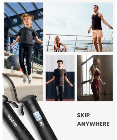 RENPHO Cordless Weighted Jump Rope with Counter for Fitness - Smart Skipping Rope for At-Home Workouts - Burn Calories with APP Data Analysis - Adult & Kids - Buy Online on SooperMarket.com