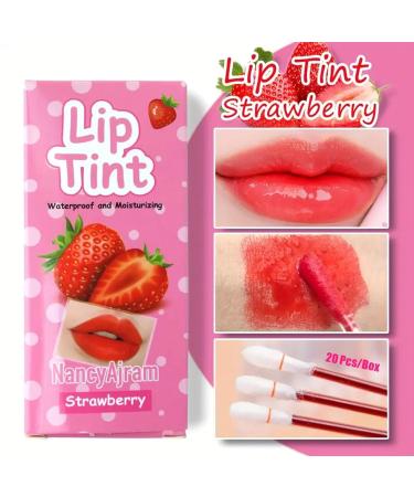 Buy Lip Tint Cotton Swabs - 20 Pcs Waterproof Non-Stick Q-Tips for Long Lasting Lip Makeup (Strawberry - Buy Online on SooperMarket.com