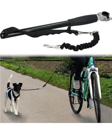 Hands-Free Dog Bicycle Leash for Training & Jogging | Ifcow Black Bike Leash for Dogs - Distance Holder & Coach - Buy Online on SooperMarket.com