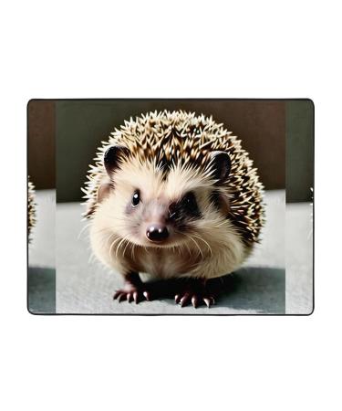 Cute Hedgehog Flannel Non-Slip Floor Mat - Comfortable Lint-Free Relieving Foot Pressure Suitable for Many Occasions Size: 63x48 Inches