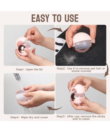 Washable & Reusable Lint Roller Ball - Portable Pet Hair Removal Tool for Clothing & Furniture - Pink - Buy Online on SooperMarket.com