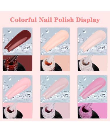 LKE Gel Nail Polish Kit with 72W UV Lamp - 6 Pink Truffle Colors, Glossy & Matte Top Coat - Manicure DIY Set for Women - Buy Online on SooperMarket.com