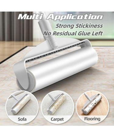 9.5'' Large Sticky Lint Roller with Long Handle - Pet Hair Remover for Furniture, Clothes, Carpet, Curtains - Buy Online on SooperMarket.com