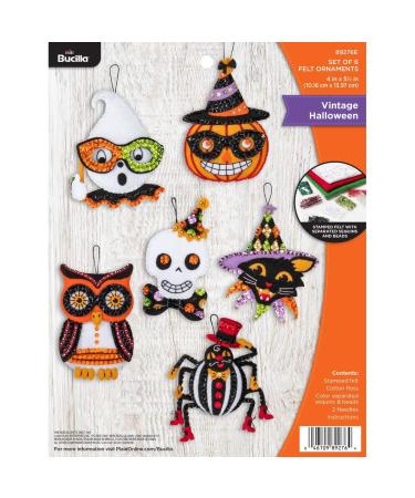 Bucilla 89276E Felt Applique Ornament Kit  Vintage Halloween  Set of 6