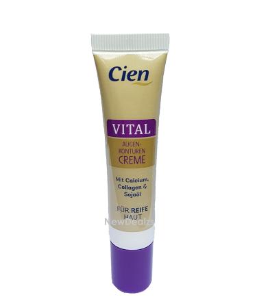Cien Vital Eye Contour Cream with QCalcium Collagen & Soybean Oil - 15ml (0.51 Oz) | Hydrating Anti-Aging Formula for Dark Circles & Puffiness - International Shipping Available - Buy Online on SooperMarket.com
