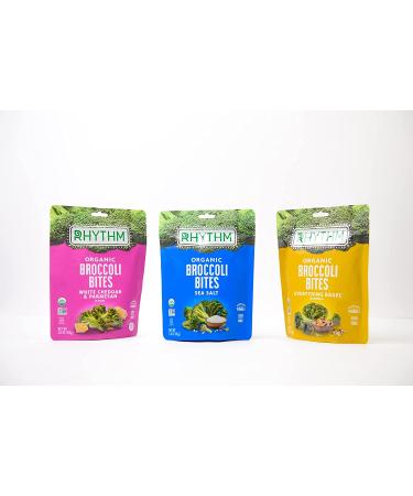 Rhythm Superfoods Crunchy Broccoli Bites - White Cheddar & Parmesan - Organic, Non-GMO, Vegan/Gluten-Free - 1.4 Oz (Pack of 4) - Buy Online on SooperMarket.com