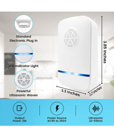 Ultrasonic Pest Repeller - Indoor Electronic Rodent Control Plug-in for Mosquitos, Roaches, Spiders, Mice & Bugs - Pack of 6 - Buy Online on SooperMarket.com