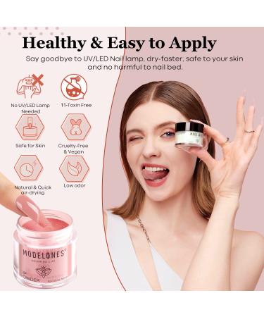 Modelones 32 Pcs Dip Powder Nail Kit Starter | 20 Colors Nude Pink Gray Acrylic Dipping Powder System | French Nail Art Manicure DIY Salon Gift Set - Buy Online on SooperMarket.com
