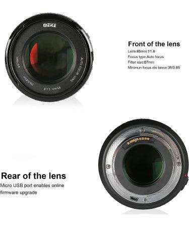 Meike 85mm f1.8 Telephoto Lens for Canon EOS EF Mount Digital SLR Camera | Full Frame Auto Focus | Compatible with APS-C Bodies | 1D 5D3 5D4 6D 7D 70D 550D 80D - Buy Online on SooperMarket.com
