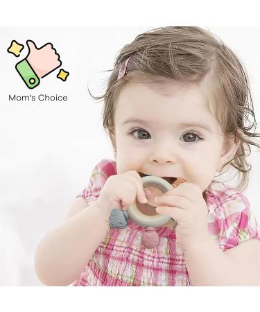 Teething Toys for Babies 2 Pack Teether for Baby Silicone Teething Ring for Sucking Needs BPA Free Baby Toys 0-3-6-12 Months Nursing Accessories Chew Toys for Teething Pain Relief Teeting Ring - Buy Online on SooperMarket.com