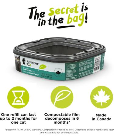 Litter Locker Refills Square Eco Refill 1pk Compostable cat Litter Bags - Buy Online on SooperMarket.com