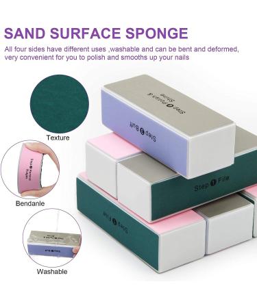 AHIER 10 pcs Colorful 4-Way Nail Buffer | Nail Art Shiner & Polisher Kit - Buy Online on SooperMarket.com