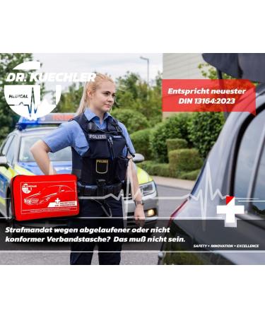 Dr.Kuechler Medical Motor Pocket - Complete DIN 13164 First Aid Set STVO Compliant for Cars - 2024 Quality Standards - Buy Online on SooperMarket.com