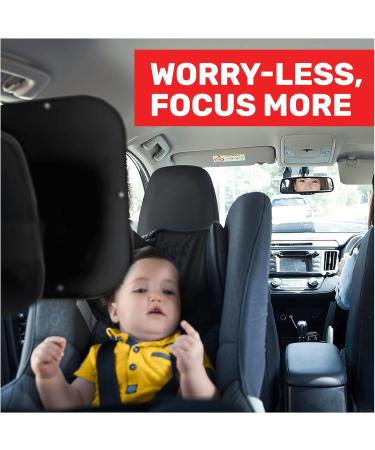 Royal Rascals Baby Car Mirror Safest Shatterproof Back Seat Mirror For Car Crystal Clear Rear View Car Mirror For Baby Baby Car Seat Mirror Car Seat Accessories incl Baby on Board Sign Black - Buy Online on SooperMarket.com