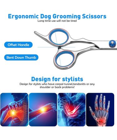 Premium Curved Dog Scissors - Stainless Steel Grooming Scissors for Dogs & Cats | Safety Round Pointed Design - Buy Online on SooperMarket.com