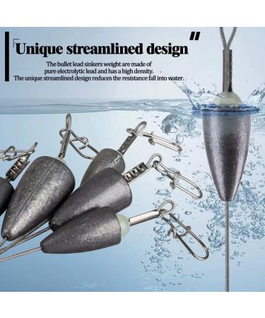 THKFISH Carolina Rigs Bullet Fishing Sinkers 1/2 oz - 15pcs Pre-Rigged Ready Carolina Rigs - Buy Online on SooperMarket.com