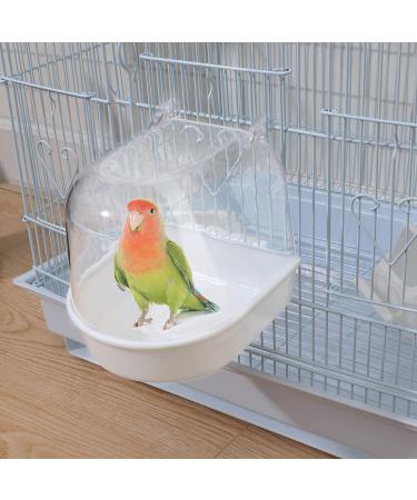 POPETPOP Covered Bird Bath for Small Birds - Ideal for Canaries, Budgies, and Parrots - White - Buy Online on SooperMarket.com
