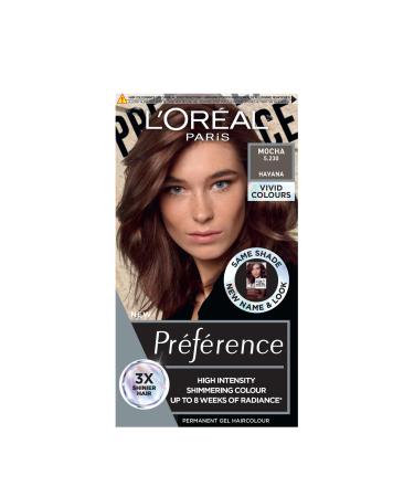 L'Or al Paris Permanent Hair Colour Long-Lasting Shine and Intense Colour For up to 8 Weeks Preference Vivids (Colorista) Mocha 5.23 x1 pack 5.23 MOCHA ENG