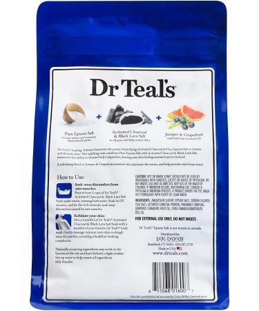 Dr Teal's Activated Charcoal & Lava Salt Soaking Solution 3 lbs (Pack of 4) - Detoxify and Relax with Natural Minerals - Buy Online on SooperMarket.com