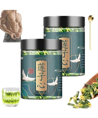 Lotus Seed Core Tea for Men Natural Lotus Seed Heart Tea Lian Zi Xin Tea Dried Lotus Plumule Lotus Embryo Tea Men's Essentials Pure Chinese Herbal Tea (2Pcs)
